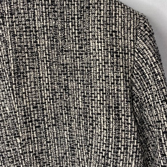 M.I.C. Studio Black White Silk Tweed Jacket Blazer Womens Size 14 - Picture 5 of 8
